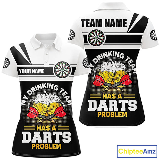 My Drinking Team Beer Darts Women Polo Shirt Customized Darts Shirt For Women Dart Jerseys LDT1001