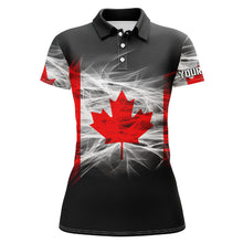 Load image into Gallery viewer, Smoky Canada Flag Womens Golf Polo Shirts Custom Patriotic Golf Shirts For Women Golf Gifts LDT1458