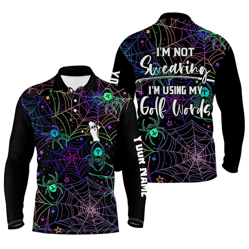 Multicolor Halloween Men Golf Polo Shirt, Custom Golf Shirts For Men, Funny Golf Shirt With Sayings LDT0115