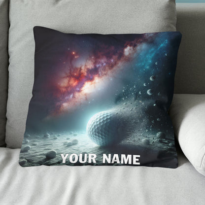 Golf Balls In Space Custom Golf Throw Pillow Personalized Golf Gifts LDT1155