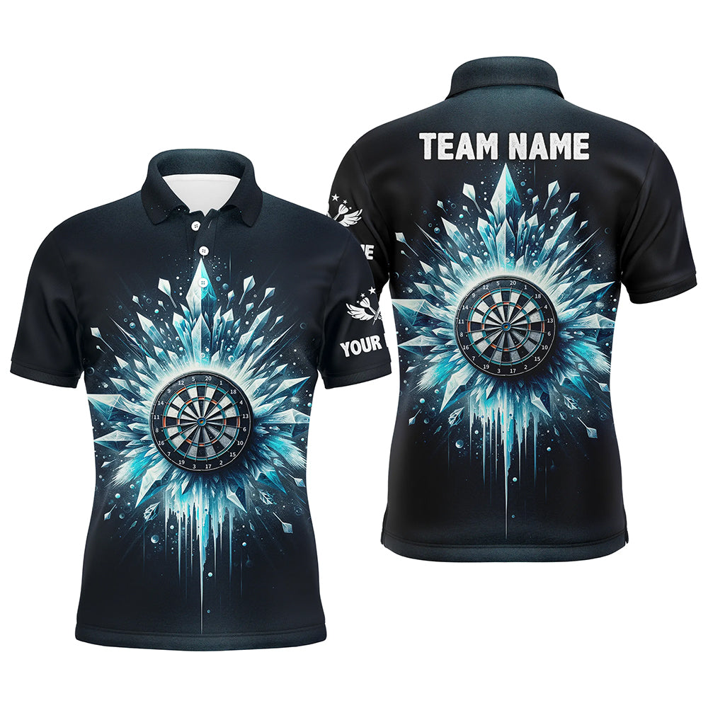 Icy Navy Blue Mens Darts Polo Shirt Customized Darts Shirt For Men Darts Team Jersey LDT1362