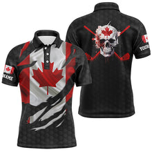Load image into Gallery viewer, 3D Canadian Flag Patriotic Ripped Mens Golf Polo Shirts Skull Golf Shirts For Men Golf Gifts LDT0492
