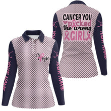 Load image into Gallery viewer, You Picked The Wrong Girl Breast Cancer Awareness Womens Golf Polo Shirt Pink Cute Golf Tops LDT0265