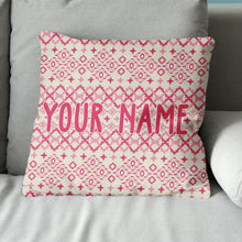 Load image into Gallery viewer, Geometric Pink Paisley Custom Throw Pillow Personalized Golfing Gifts LDT1130