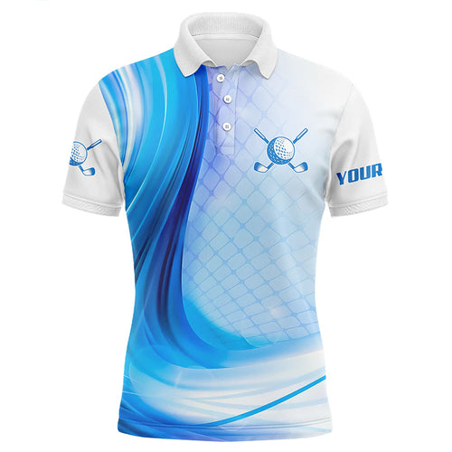 Blue Light Twinkle Mens Golf Polo Shirts Custom Name Golf Shirts For Men Golfing Gifts LDT1324