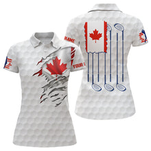 Load image into Gallery viewer, 3D Canada Flag Golf Pattern Polo Shirt Red Maple Leaf Golf Tops For Women Patriotic Golf Gift LDT0494