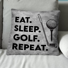 Load image into Gallery viewer, Eat Sleep Golf Repeat Grey Golf Pillow Vintage Golf Gifts For Golfer LDT1220