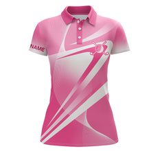 Load image into Gallery viewer, Pink White Custom Name Womens Golf Polo Shirts Personalized Golf Shirts For Women Golf Gifts LDT1321