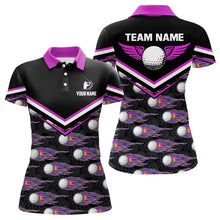 Load image into Gallery viewer, Fire Golf Ball Flames Womens Golf Polo Shirts, Personalized Pink Golf Shirts For Women, Golfing Gifts LDT0129