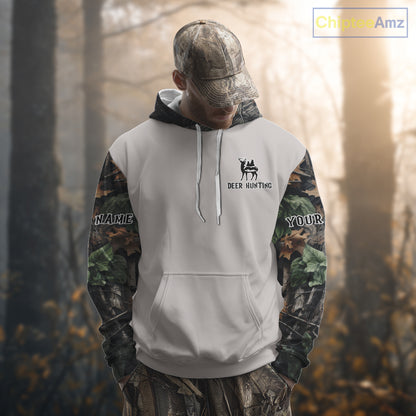 Deer Hunting American Flag Camo Hoodie, Long Sleeve Shirt – Buck Head Graphic NHT01