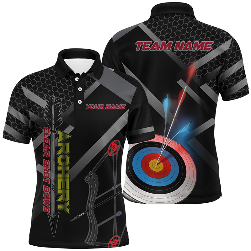 Personalized Clear Shot Bows 3D Target Archery Polo Shirts For Men, Custom Archery Team Shirts  VHM0659
