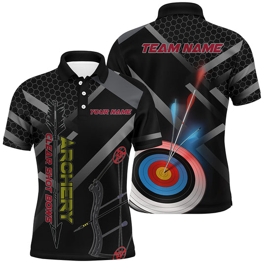 Personalized Clear Shot Bows 3D Target Archery Polo Shirts For Men, Custom Archery Team Shirts  VHM0659