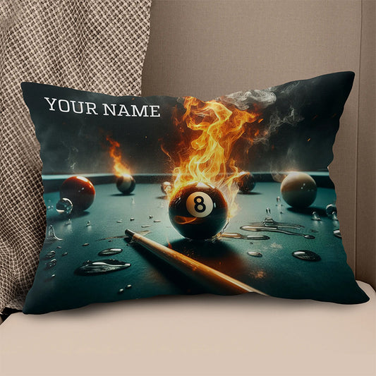 Personalized Fire 8 Ball Billiard 3D Pillow Custom Pillow Billiard Gifts VHM0892