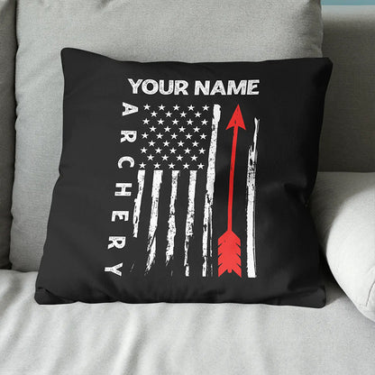 American Flag Archery Pillow Custom Name Pillow Gifts For Archery Lovers VHM0835