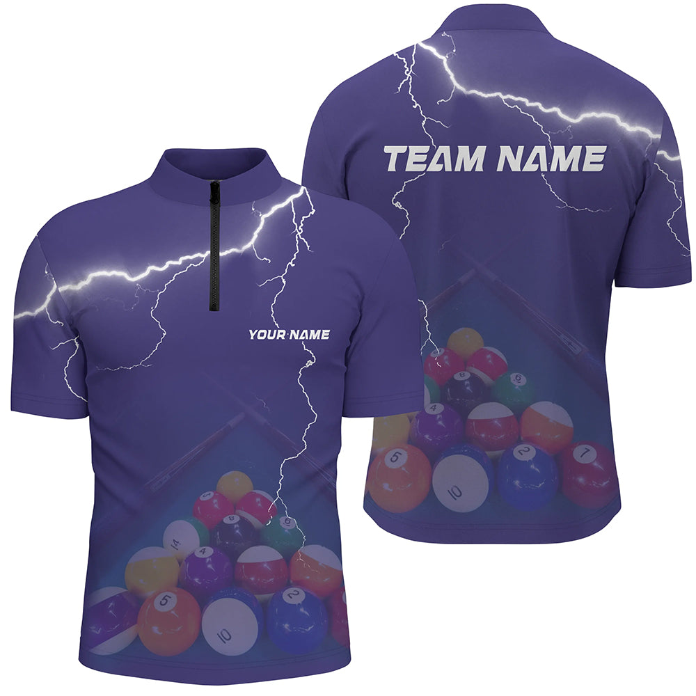 Personalized Thunder Purple Billiards Shirts For Men Billiards Team Shirts Custom Billiard Jerseys VHM1199