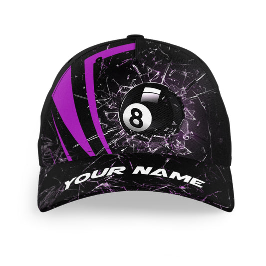 Personalized Purple Glass Break 8 Ball Pool Billiards Hats For Pool Player Custom Top Hat Billiards VHM1164