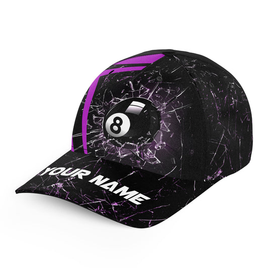 Personalized Purple Glass Break 8 Ball Pool Billiards Hats For Pool Player Custom Top Hat Billiards VHM1164