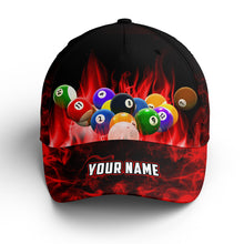 Load image into Gallery viewer, Personalized Billiard Balls Flame Red 3D Billiard Hats Cap, Custom Top Hat Billiards, Billiards Gifts VHM0522