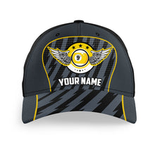 Load image into Gallery viewer, 9 Ball Pool Wings Custom Name Billiards Hats Cap, Personalized 9 Ball Pool Top Hat Billiards VHM0579