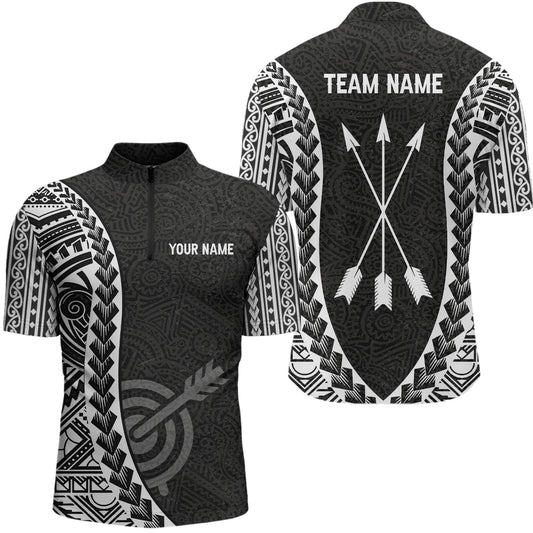 Personalized Tribal Pattern Target Archery Quarter-Zip Shirts For Men, Arrows Archery Team Shirts VHM0764