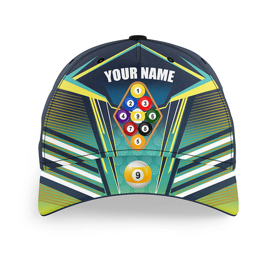 9 Ball Pool Personalized Billiard Caps Hats For Men Women, Custom Adjustable 3D Printed Billiard Baseball Caps TDM0725