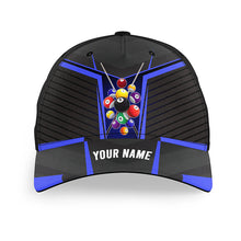 Load image into Gallery viewer, Personalized Blue Jerseys Billiard Balls Caps, Best Custom Name Billiard Hats For Pool Player TDM0907