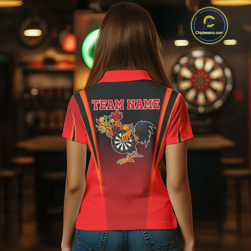 Funny Rooster Darts Shirt With Pocket Option For Women Custom Darts Jersey TDM5151
