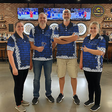 Load image into Gallery viewer, Blue Brick-Wall Fierce Bulldog Men Darts Polo Team Shirt Personalized Name For Players NYN2116