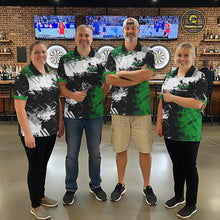Load image into Gallery viewer, Custom Green Grunge Darts Shirt With Pocket Option For Men, Dart Team Jersey TDM5887