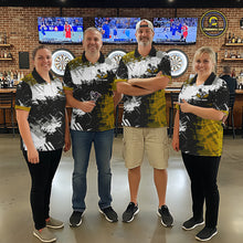 Load image into Gallery viewer, Custom Yellow Grunge Dart Shirt With Pocket Option For Women, Dart Team Jersey TDM5888