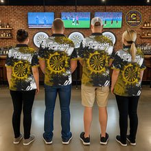 Load image into Gallery viewer, Custom Yellow Grunge Dart Shirt With Pocket Option For Women, Dart Team Jersey TDM5888