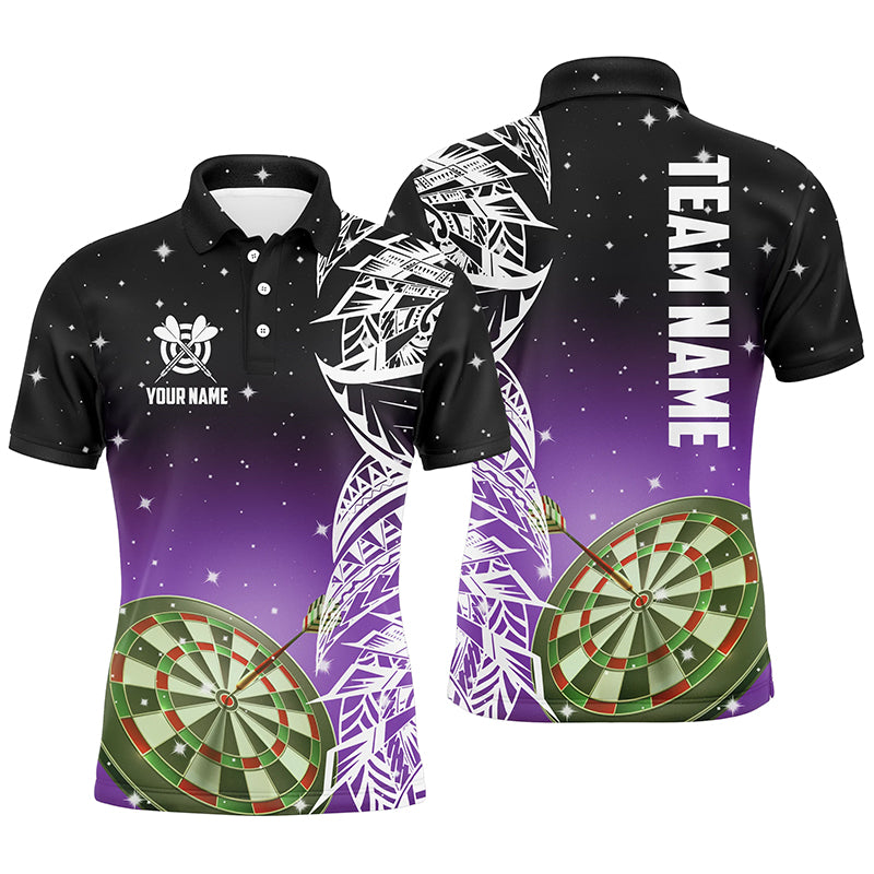 Personalized 3D Dart Board Purple Version Men Polo Shirts Custom Dart League Shirts Dart Jerseys TDM1203