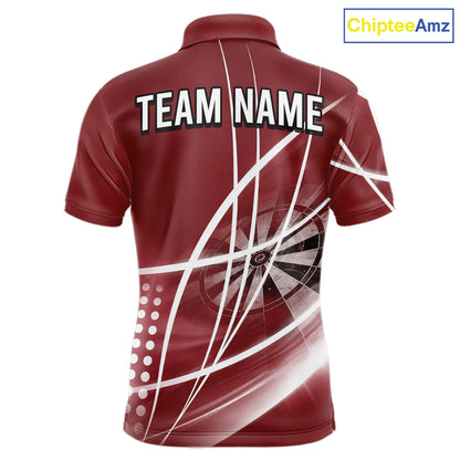 Red Darts Jersey For Men Custom Light Streaks Darts Tournament Team Shirt Polo & Quarter Zip TDM6027