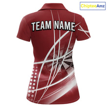 Load image into Gallery viewer, Red Darts Jersey For Women Custom Light Streaks Darts Tournament Team Shirt Polo &amp; Quarter Zip TDM6027