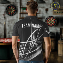 Load image into Gallery viewer, Black And White Darts Jersey For Men Custom Light Streak Darts Team Shirt Polo &amp; Quarter Zip TDM6028