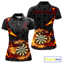 Load image into Gallery viewer, Personalized Fire Flame Dartboard Geometric Pattern Darts Shirt For Women, Custom Darts Team Jerseys TDM4320