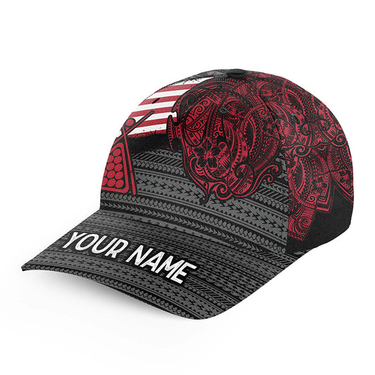 Personalized Billiard Tribal Pattern American Flag Caps, Custom Top Hat Billiard For Patriotic Player TDM0702