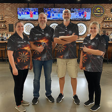 Load image into Gallery viewer, Custom Lightning Flame Darts Shirt With Pocket Option For Women, Darts Jersey TDM5684