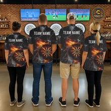Load image into Gallery viewer, Custom Lightning Flame Darts Shirt With Pocket Option For Women, Darts Jersey TDM5684