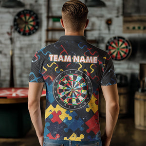 Funny Colorful Pattern Dart Shirt With Pocket Option Custom Men Dart Jersey TDM3695