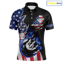 Load image into Gallery viewer, 8 Ball Pool Claw American Flag Billiard Shirt For Men Custom Patriotic Billiard Team Jersey|Black TDM6042