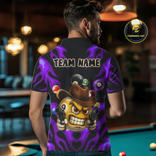 Load image into Gallery viewer, Personalized Purple Funny Flame 9 Ball Billiard Shirt For Men, Pool Team Jersey Polo &amp; 1/4 Zip TDM4988