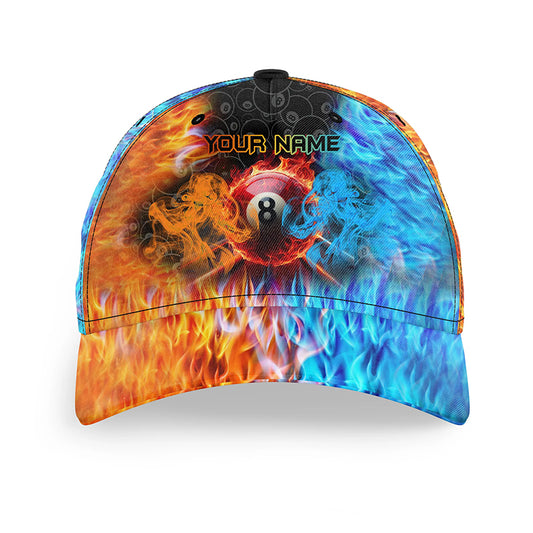 Personalized Billiard Fire And Water 3D Printed Billiards Caps, Top Hats Billiard For Poor Player TDM1087