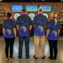 Load image into Gallery viewer, Custom Black Purple Tribal Flame Darts Polo Shirt For Women, Personalized Darts Team Jerseys TDM1429