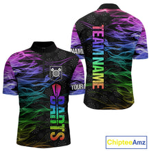 Load image into Gallery viewer, Custom Rainbow Smoke Darts Shirt For Men, Darts Team Jersey Pocket Option TDM3886