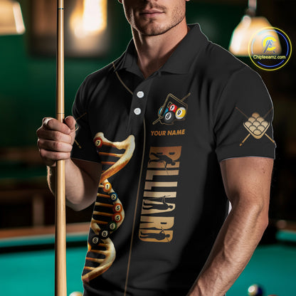 Funny DNA Billiard Shirt For Men Custom 9 Ball Pool & Beer That's Why I'M Here Team Jersey TDM4564