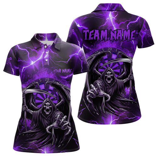 Purple Death Skeleton Custom Thunder Lightning Women Dart Shirt, Dart Jersey TDM3550