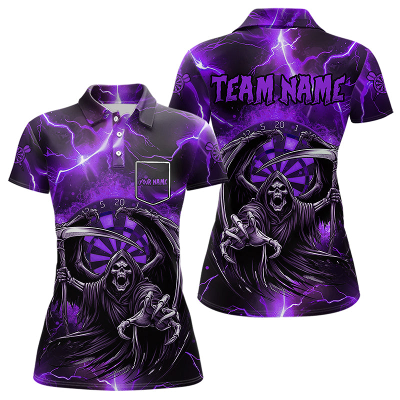 Purple Grim Reaper Custom Thunder Lightning Women Dart Shirt, Dart Jersey TDM3550