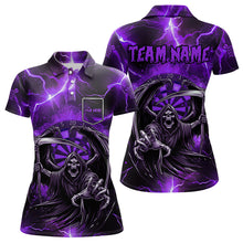 Load image into Gallery viewer, Purple Death Skeleton Custom Thunder Lightning Women Dart Shirt, Dart Jersey TDM3550
