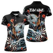 Load image into Gallery viewer, Personalized Wolf Thunder Lightning Darts Polo, Quarter Zip Custom Dart Shirts For Women Darts Jersey TDM3710